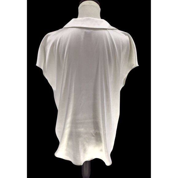 Worthington Womens White Satin Button-Up Blouse L Please Read - Picture 3 of 6